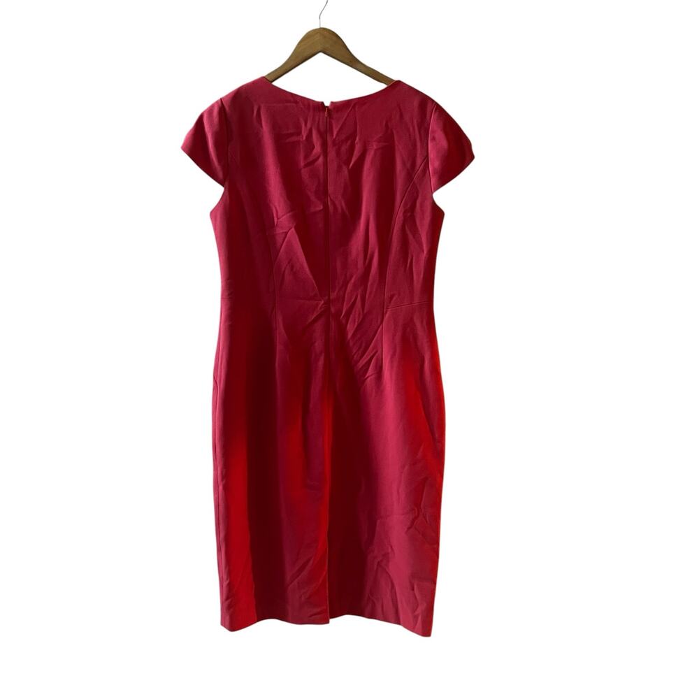 Albert Nipon Cowl Neck Short Sleeve Sheath Dress Size 12 Pink - Picture 4 of 6
